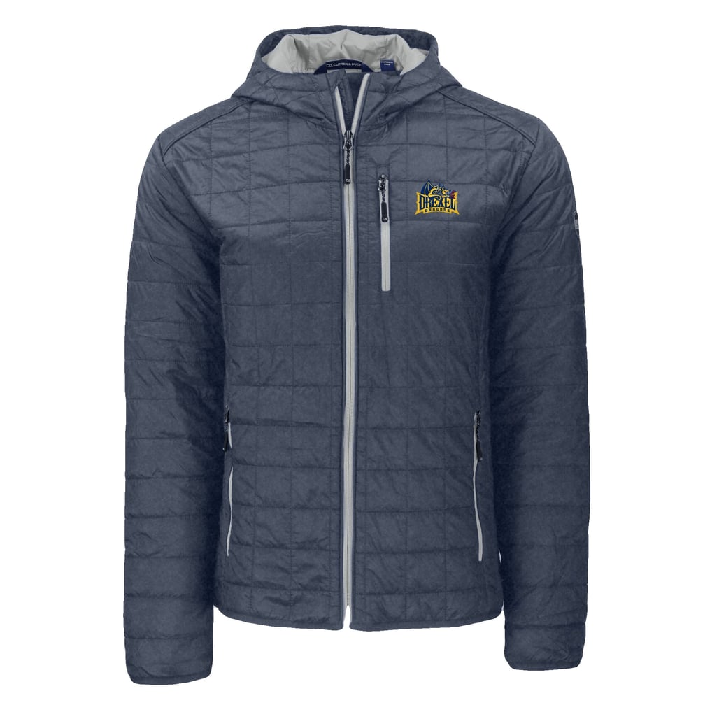  Drexel Dragons Cutter & Buck Rainier Eco PrimaLoft Hooded Full-Zip Jacket - Anthracite
